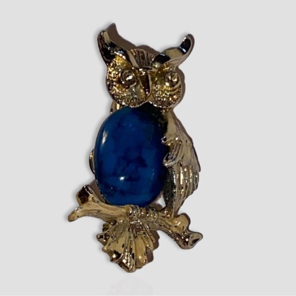 Vtg Gerry's Gold Tone Owl Pin/Brooch